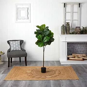 Nearly Natural 54in. Fiddle Leaf Artificial Tree (Real Touch)