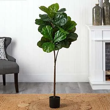 Nearly Natural 54in. Fiddle Leaf Artificial Tree (Real Touch)