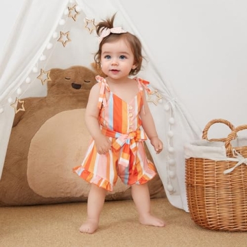 Rtnnsbbfcm Toddler Girl Romper Short Sleeveless Outfit