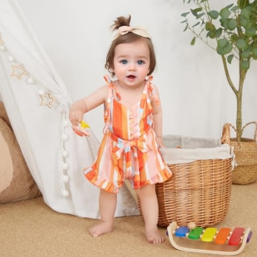 Rtnnsbbfcm Toddler Girl Romper Short Sleeveless Outfit