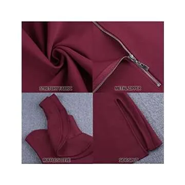 UONBOX Women's Elegant One Shoulder Bandage Dress