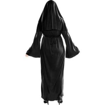 Adult Holy Sister Nun Costume Set - Plus Size Black & White Outfit for Halloween