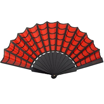 Gothic Scallop Spiderweb Folding Fan - Edgy & Cool Accessory