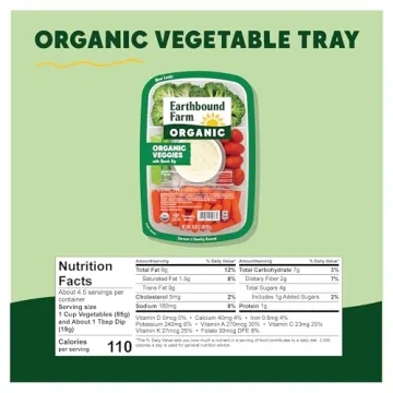 Earthbound Organic Vegetable Tray with Ranch Dip 16oz