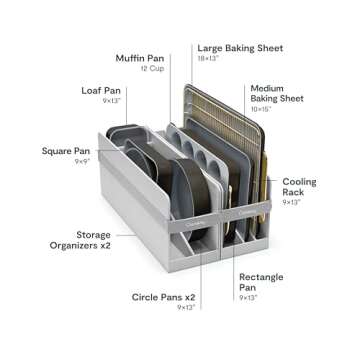 Caraway Nonstick Ceramic Bakeware Set (11 Pieces) - Baking Sheets, Assorted Baking Pans, Cooling Rack, & Storage - Aluminized Steel Body - Non Toxic, PTFE & PFOA Free - Black