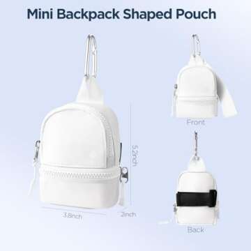 Babysun Mini Backpack Keychain Wristlet Pouch Small Change Coin Purse Cute Zipper Wallet With 3 RFID...