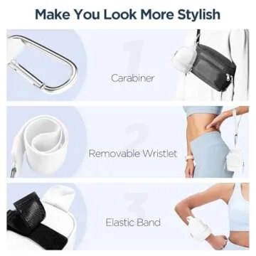 Babysun Mini Backpack Keychain Wristlet Pouch Small Change Coin Purse Cute Zipper Wallet With 3 RFID Card Slots For Women/Men Airpods Cosmetics (White)