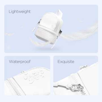 Babysun Mini Backpack Keychain Wristlet Pouch Small Change Coin Purse Cute Zipper Wallet With 3 RFID Card Slots For Women/Men Airpods Cosmetics (White)