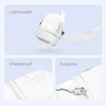 Babysun Mini Backpack Keychain Wristlet Pouch Small Change Coin Purse Cute Zipper Wallet With 3 RFID Card Slots For Women/Men Airpods Cosmetics (White)