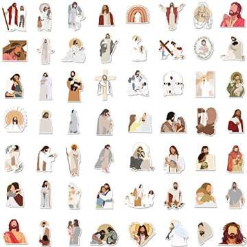 ROTY 100 Pcs Jesus Stickers Aesthetic Christian Stickers, Religious Cross Faith Waterproof Vinyl Gifts for Phone, Water Bottle, Luggage, Laptop, Adults Teens Kids Boys Girls