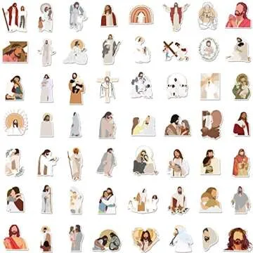 ROTY 100 Pcs Jesus Stickers Aesthetic Christian Stickers, Religious Cross Faith Waterproof Vinyl Gifts for Phone, Water Bottle, Luggage, Laptop, Adults Teens Kids Boys Girls