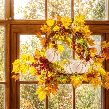 DomeStar 10PCS White Foam Pumpkins with Gold Lines