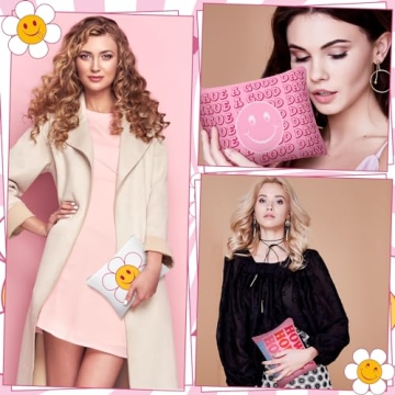 Kajaia 12 Pcs Smiley Makeup Bags for Fun Gift Giving