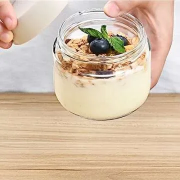 3 Pack High Quality Glass Overnight Oats Containers - 10oz