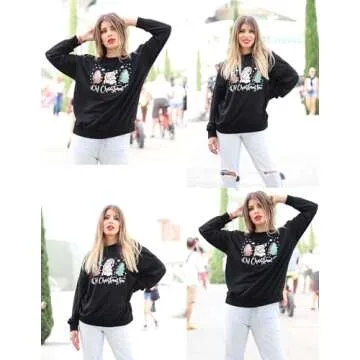 Zeagoo Oversized Christmas Sweatshirt for Women - Cozy Holiday Pullover