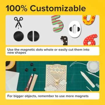 Hyper-Sticky Magnets with Adhesive Backing - 0.8" Strong Magnetic Dots for Whiteboard, Fridge, Crafts - Easy to Cut Stickers for Planning and Organization - 80pcs