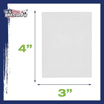 U.S. Art Supply 3" x 4" Mini Professional Primed Stretched Canvas (1-Pack of 12-Mini Canvases) - Ideal for Painting & Crafts