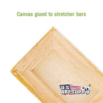 U.S. Art Supply 3" x 4" Mini Professional Primed Stretched Canvas (1-Pack of 12-Mini Canvases) - Ideal for Painting & Crafts