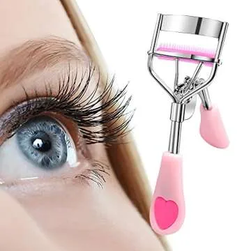 Eyelash Curler Stainless Steel with Built-In Lash Comb