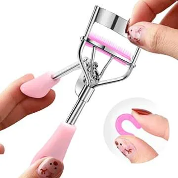 Eyelash Curler Stainless Steel with Built-In Lash Comb