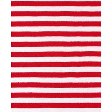 The Children's Place,The Children's Place Unisex Kids Santa Striped Snug Fit Cotton Pajamas,RUBY,7