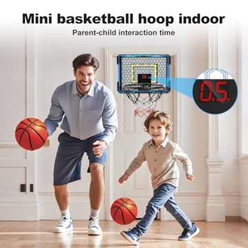 Indoor Basketball Hoop with LED Lights for Kids