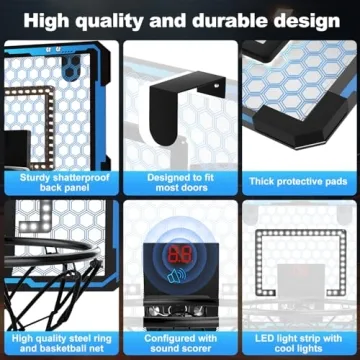 Indoor Basketball Hoop with LED Lights for Kids