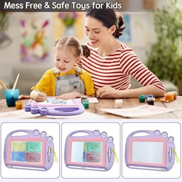 AiTuiTui Magnetic Drawing Board Toddler Toys for Girls Gifts, Erasable Sketch Writing Doodle Pad Travel Games for Kids in Car, Early Education Learning Skill Development Toys for Kids Toddlers