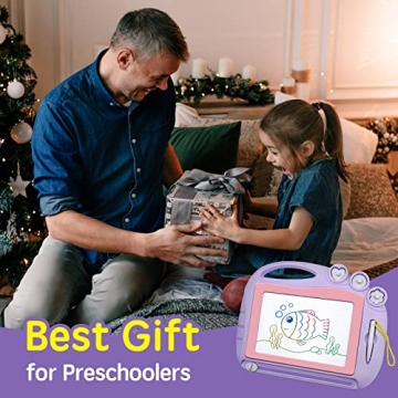 AiTuiTui Magnetic Drawing Board Toddler Toys for Girls Gifts, Erasable Sketch Writing Doodle Pad Travel Games for Kids in Car, Early Education Learning Skill Development Toys for Kids Toddlers