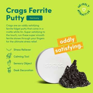 Speks Crags Ferrite Putty | 500+ Ferrite Stones in a Tin, Fidget Toy for Adults & Teens 14+, Desk To...