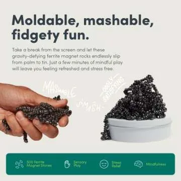 Speks Crags Ferrite Putty | 500+ Ferrite Stones in a Tin, Fidget Toy for Adults & Teens 14+, Desk Toy for Office, Christmas Gift, Holiday Stocking Stuffer, Stress Relief | White, Medium