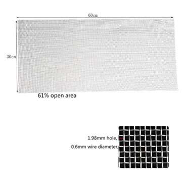 TIMESETL 304 Stainless Steel Woven Wire 10 Mesh - 12" X 24" (30cmX60cm) - Garden Fence Mesh, Window ...