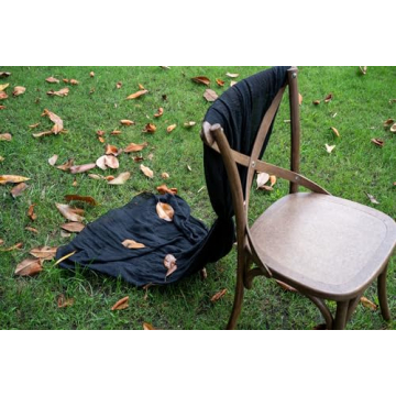 Keketo 120 Inch Black Table Runner - Rustic Cheesecloth Decor