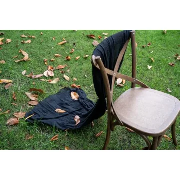 Keketo 120 Inch Black Table Runner - Rustic Cheesecloth Decor