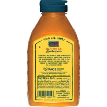 Local Hive Wildflower Raw Unfiltered Honey – 16oz, 100% Pure US Honey, Sourced from American Bees ...