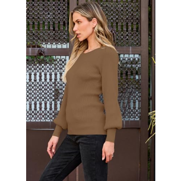 Cozy TECREW Puff Sleeve Sweater for Women