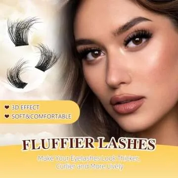 QUEWEL Fluffy Lash-Clusters Kit, DIY Lash-Extension Kit Includes 168 Pcs Lash-Clusters with Large Capacity 16ml Bond&Seal Lash Applicator, Cluster Lashes Kit Easy to Use at Home (3D PY01-MIX10-18 Kit)