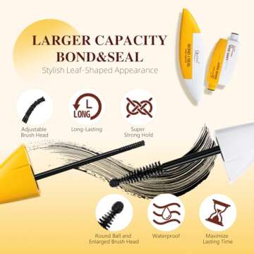 QUEWEL Fluffy Lash-Clusters Kit, DIY Lash-Extension Kit Includes 168 Pcs Lash-Clusters with Large Capacity 16ml Bond&Seal Lash Applicator, Cluster Lashes Kit Easy to Use at Home (3D PY01-MIX10-18 Kit)