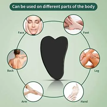 YLTNEUQER Jade Roller & Gua Sha Set - Facial Skin Care Set, Facial Beauty Tools, Natural Beauty Skin Care Tools, Face Roller Massager for Face, Neck, and Eye Treatment (Black)