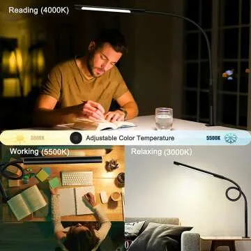 Gooseneck Desk Lamp with Adjustable Color Temperature