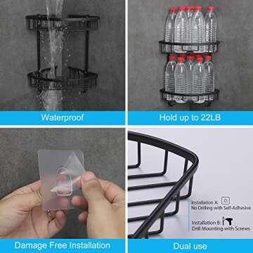 Hoomtaook Shower Corner Shelf - Stylish Bathroom Organizer