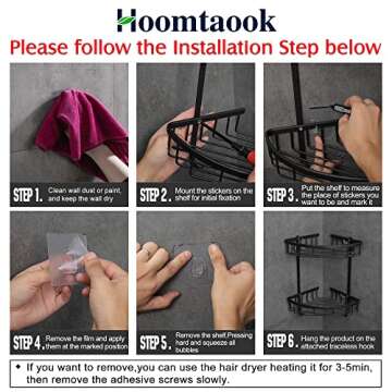 Hoomtaook Shower Corner Shelf - Stylish Bathroom Organizer