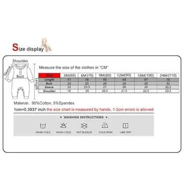 IADOER Newborn Baby Boys Girls One Piece Romper With Mitten Cuffs 3 Pack Long Sleeve Ribbed Button Jumpsuit Outfit Clothes white+pink+tan 6 months Baby Pajamas