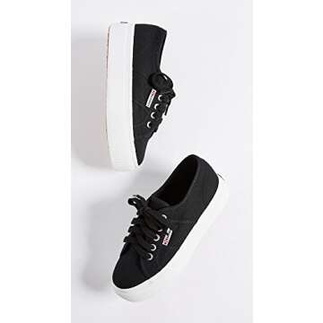 Superga womens 2790 Acotw Platform Fashion Sneaker, Black/White, 10 US