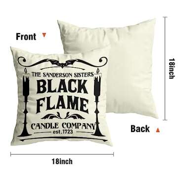 Halloween Decorations Pillow Covers 18x18 Set of 4 Halloween Decor Indoor Outdoor Hocus Pocus Farmho...