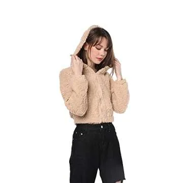 Warm ZAFUL Women's Hooded Teddy Jacket - Ideal Comfort