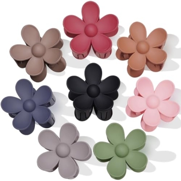 Flower Hair Clips 8PCS - Durable Nonslip Claw Clips for All Hair Types