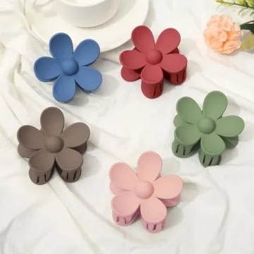 Flower Hair Clips 8PCS - Durable Nonslip Claw Clips for All Hair Types