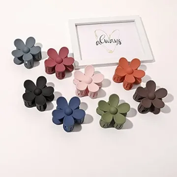 Flower Hair Clips 8PCS - Durable Nonslip Claw Clips for All Hair Types