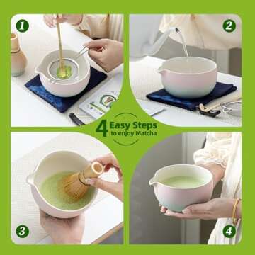 TEANAGOO Matcha Whisk Set,Ceremony Matcha Set,Matcha Kit Grident Pink,Matcha Tea Set for Making Breakfast/Matcha Latte,Matcha Whisk and Bowl with All Accessories,Gift for Matcha Lover/Friend/Family